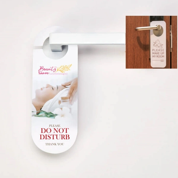 Door Hanger Rounded and Rounded Corner Product in Situ